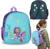 sarcia.eu Gabby's Dollhouse Kleine kleuterschoolrugzak voor meisjes met reflecterende details, voor uitstapjes 5L