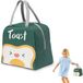 Lunchtas - Waterdicht & Geïsoleerd - Opvouwbaar & Herbruikbaar voor school, kantoor, picknick - Met Schouderband - Flamingo-design - Groen, 1L
