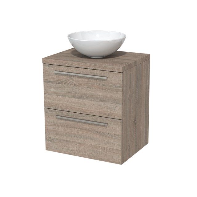 Maxaro Badkamermeubel Modulo Plato Eiken 60cm 2 Lades