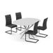 Vicco Eettafel set Loyd Wit/Grijs 120 x 120 cm met 4 eetkamerstoelen, zwart