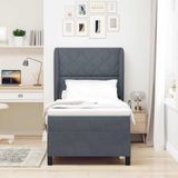 Maison Exclusive - Lit boxspring avec tête de lit, gris foncé, 200 x 90 cm, velours