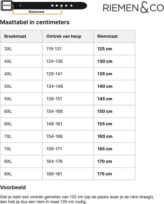 DTCH. FIT Lange riem Jack XXL Zwart - 160cm - 4cm breed - Heren