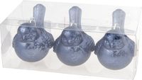 Billiet - Vanlaere 3x stuks decoratie vogels op clip blauw 10 cm