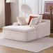 Pangivo Canapé de sol méridienne 1 place en velours côtelé beige avec coussins et couverture 165x112cm
