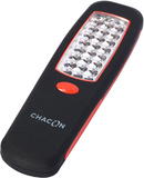 Chacon Magnetische LED rechthoekig - Zwart/Rood - 24 LEDs - AAA Batterij - Garage/Keuken/Wasruimte/Opslagruimte