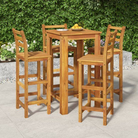 The Living Store Tuinset Acaciahout - 2 persoons - 60x60x105cm - Bruin