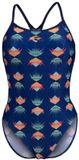 Arena Dames zwempak uit 1 stuk Vibes Boos marine/navy multi Blauw Polyester