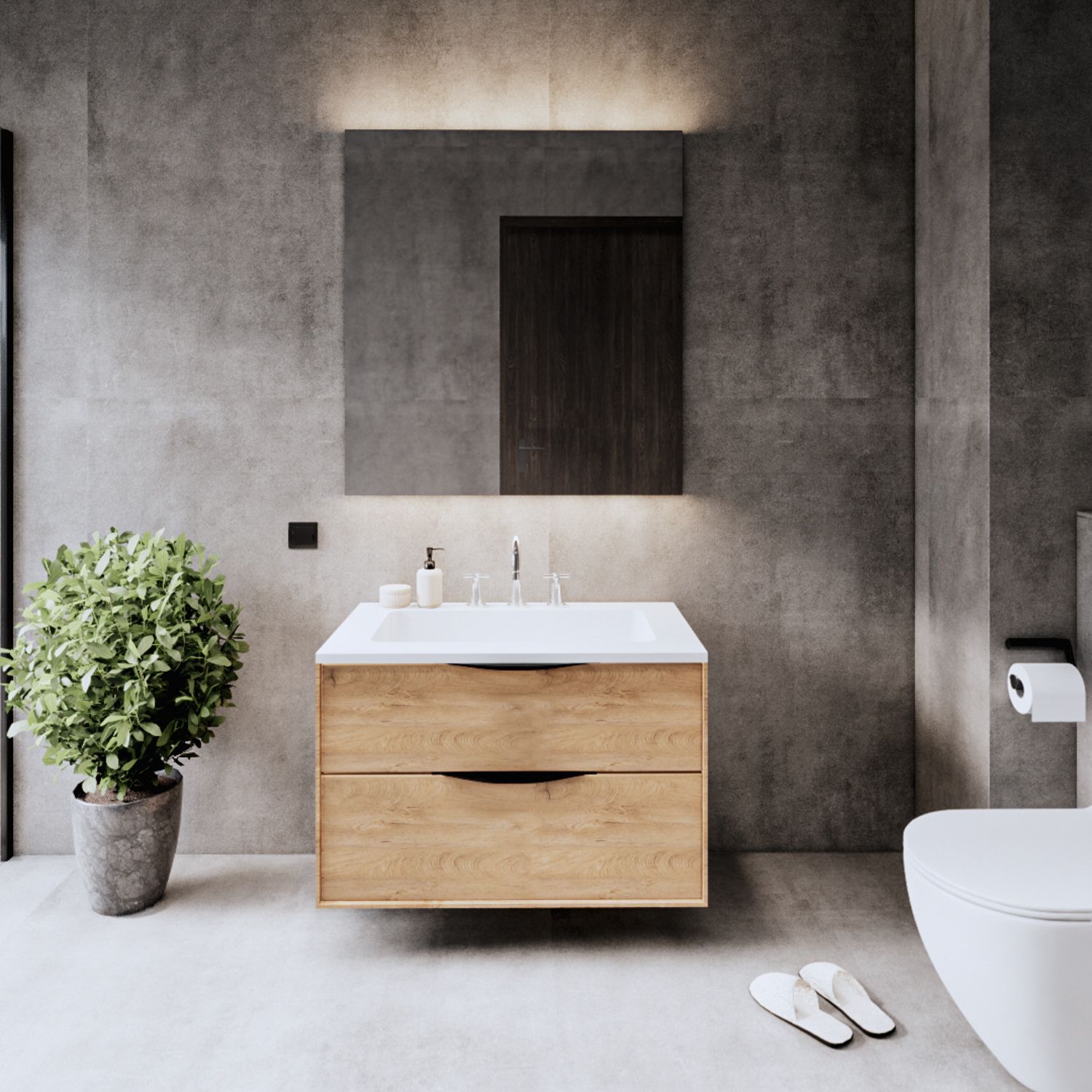 Gliss Design Onderkast Elegance Hera Zwart 100 cm 2 Lades Oak Classic