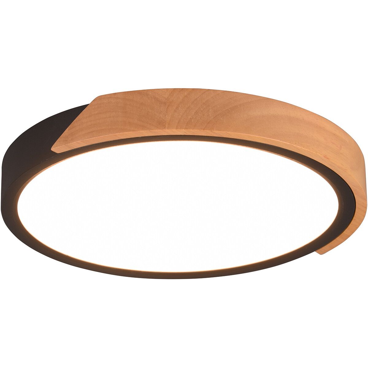 BES LED Trion Jersa Plafondlamp - 20W - Warm Wit (3000K) - Dimbaar - Rond - Zwart