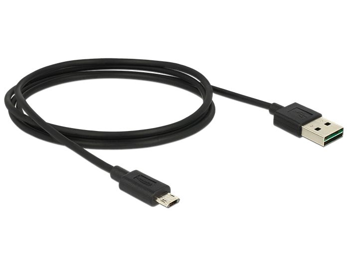 Delock USB 2.0 A Male to Micro-USB B Male Cable - 1m - Black