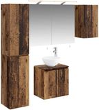 vidaXL Badkamerkast - set - 5 - st - Oud - hout - Bewerkt - hout