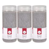 Hobby Fijn decoratie zand korrels - 3x - Argent - 475 ml