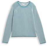 Tom Tailor - Pull en maille à col rond - Taille XXXL - tricot tressé teal