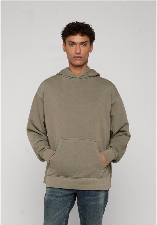 Urban Classics Heavy Washed Boxy Hoodie Heren Trui met capuchon - bruin - S