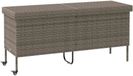 Poly Rattan Coffre de jardin avec roulettes 160x55x75 cm gris