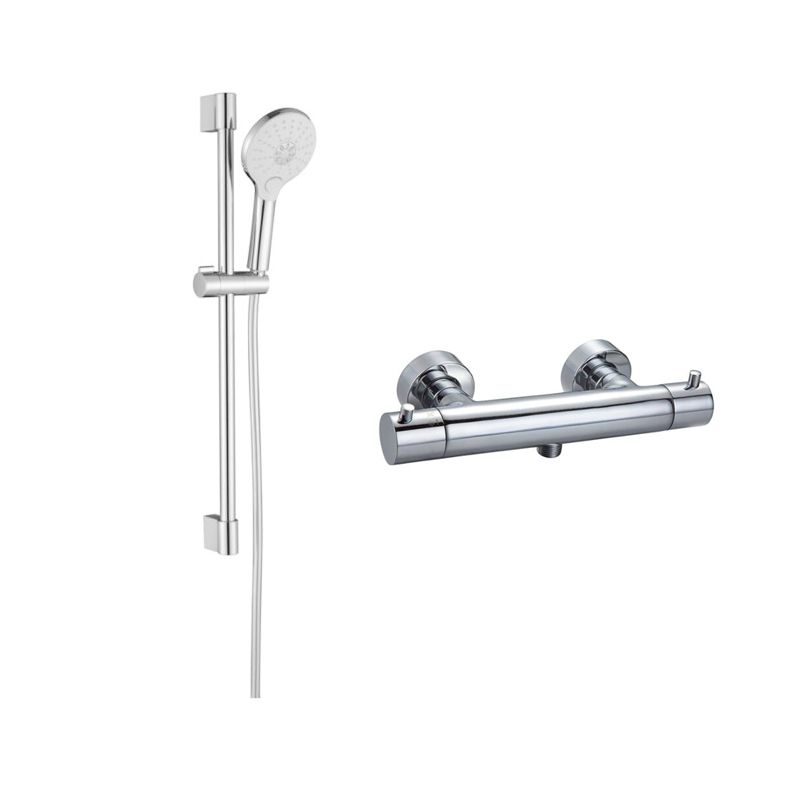 Badkamerplanet Douchekraan Arona Thermostatisch Rond met Glijstang Chroom