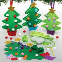 Baker Ross FE913 Kerstboom Naai Sets - Pakket van 3, Naai set voor Kinderen, Creatieve Activiteiten voor Kinderen, Ideaal Knutselproject