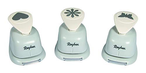 RAYHER Hobby 69105000 Motiefponsset - Hart, Bloem, Vlinder - 2,54 cm - 1 inch