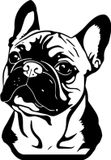 Woonfusion French Bulldog XL Wanddecoratie - Zwart - 55x70cm