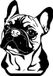 Woonfusion French Bulldog XL Wanddecoratie - Zwart - 55x70cm