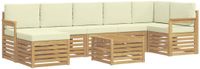 vidaXL - Buiten - bank - set - 8 - st - Wit - en - crèmekleurig - Polyester