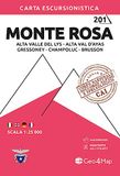 201 Monte Rosa. Alta Valle del Lys, Alta Val d'Ayas, Gressoney, Champoluc, Brusson. Carta escursionistica 1:25.000. Ediz. multilingue: Wanderkarte