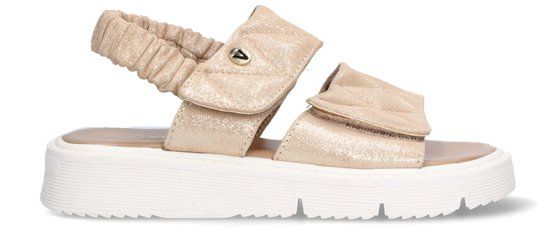 VINGINO Meisjes Platte Sandalen - Beige - Leer - Klittenband - Maat 31