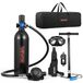 Mini Bouteille de plongée, Bouteille de plongée portable de 1L pour la respiration sous-marine, Cylindre de plongée réutilisable pour poumons jusqu'à 20 minutes de temps de plongée, Bouteille de secours d'urgence avec adaptateur et lunettes pour la plongée en apnée