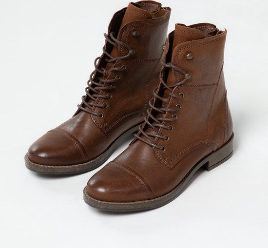 Manfield Dames Veterboots Cognac Maat 40