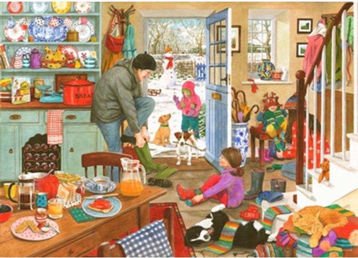 House Of Puzzles Woolly Hats and Wellies - 1000 Piece Jigsaw Puzzle