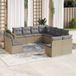 Prolenta Maison Exclusive - Tuinset voor in de tuin, bestaande uit 11 delen, met kussens, beige, van polyrotan