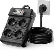Prise de courant avec disjoncteur différentiel intégré - 4 prises RCD avec disjoncteur FI/LS 16 A/250 V