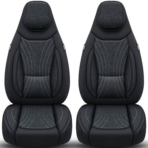 Bremer Sitzbezüge GmbH Premium Camper stoelhoezen voor Malibu C4 in Schwarz/Anthrazit (2 losse stoelen)