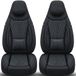 Bremer Sitzbezüge Hymer Premium Camper stoelhoezen voor Hymer C4 in Schwarz/Anthrazit (2 losse stoelen)