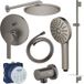 Grohe Pack Douche Encastré Mitigeur + Douchette 3 Jets + Barre De Douche + Tête + Flexible + Coude, Hard Graphite Brossé