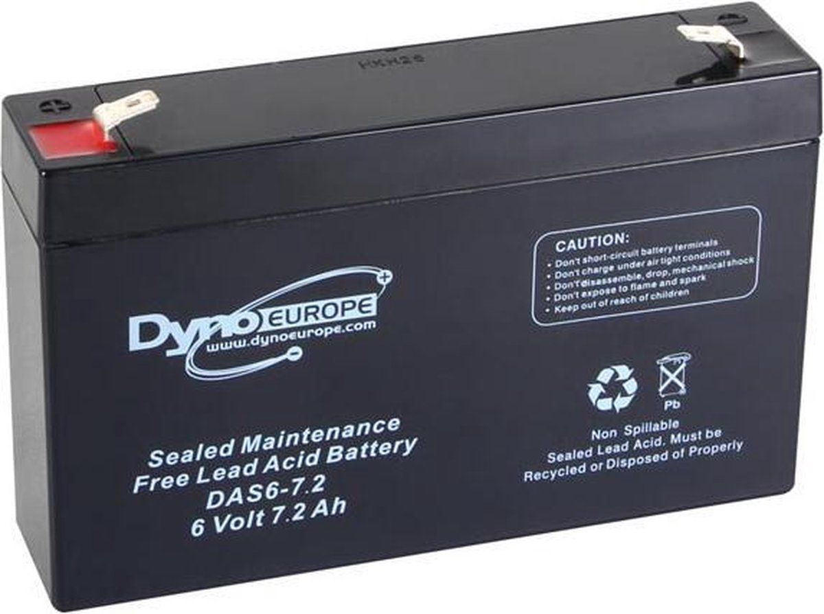 Dyno Europe LOOD-ZUUR-ACCU 6 V - 7.2 Ah 150 x 34 x 100 mm