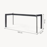 en.casa Pied de table en acier 120x70x72 cm noir