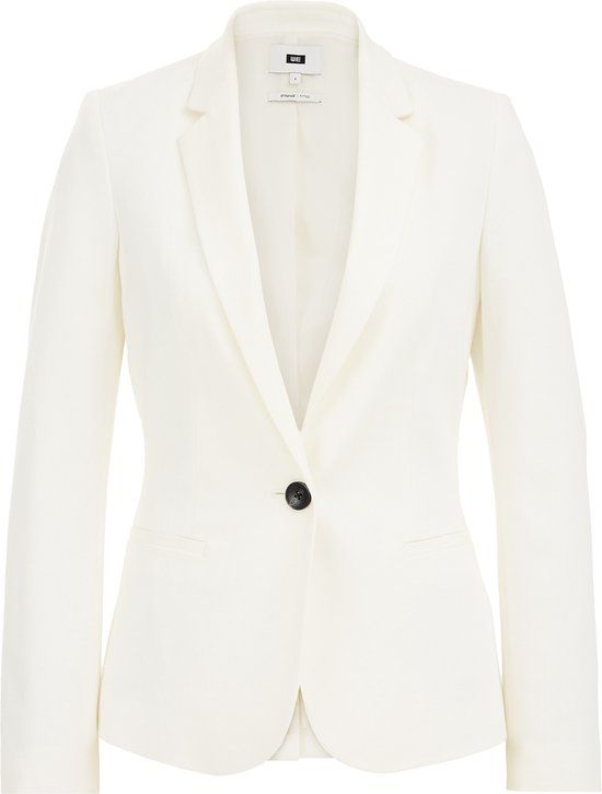 WE Fashion Dames getailleerde jersey stretch blazer - Off-white - XL