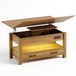 Smartue Table Basse Relevable Extensible 4 En 1 Avec Rangements Et 2 Tiroirs, Table Basse Multifonction Style Campagne Chic Pour Salon, Bois Naturel