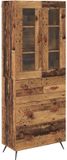 vidaXL Hoge kast met plank, 2 stuks, Oudhout, 69,5 x 34 x 180 cm