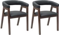 vidaXL Eetstoelen 2 st Massief Rubberhout Lichtbruin 54 x 57 x 73 cm