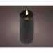 Lumineo Realistische LED Kaars met Wax Pit en Vlam Effect Ø7.5x20cm Zwart met 6-Uur Timer Werkt op Batterij