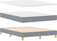 vidaXL Boxspringbed met hoofdeinde Lichtgrijs 160 x 200 cm Stof