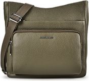 Mandarina Duck Leren schoudertas Mellow Leather Crossover Bag Winter Olive olijfgroen