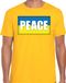 Bellatio Decorations Oekraine Peace t-shirt geel heren - vrede - Oekraiense vlag M