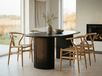 LARUSSO Table repas ovale 220 cm brun foncé
