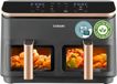 Friteuse à air chaud, 8,5 litres, avec double zone, contrôle de température de 35-230 °C, dotée d'une fenêtre de visualisation