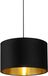 Searchlight Velvet Drum - abat-jour - Ø 40 x 24 cm - noir et or