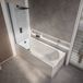 Hudson Reed Covelly Baignoire douche rectangulaire moderne - 180 x 80 cm - Pare baignoire noir - Tablier frontal