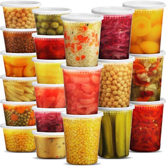 JoyServe Luchtdichte Opbergdozen met Deksels – 48 Sets (24x946 ml & 24x473 ml), BPA-vrij, Vaatwasser- en Magnetronbestendig